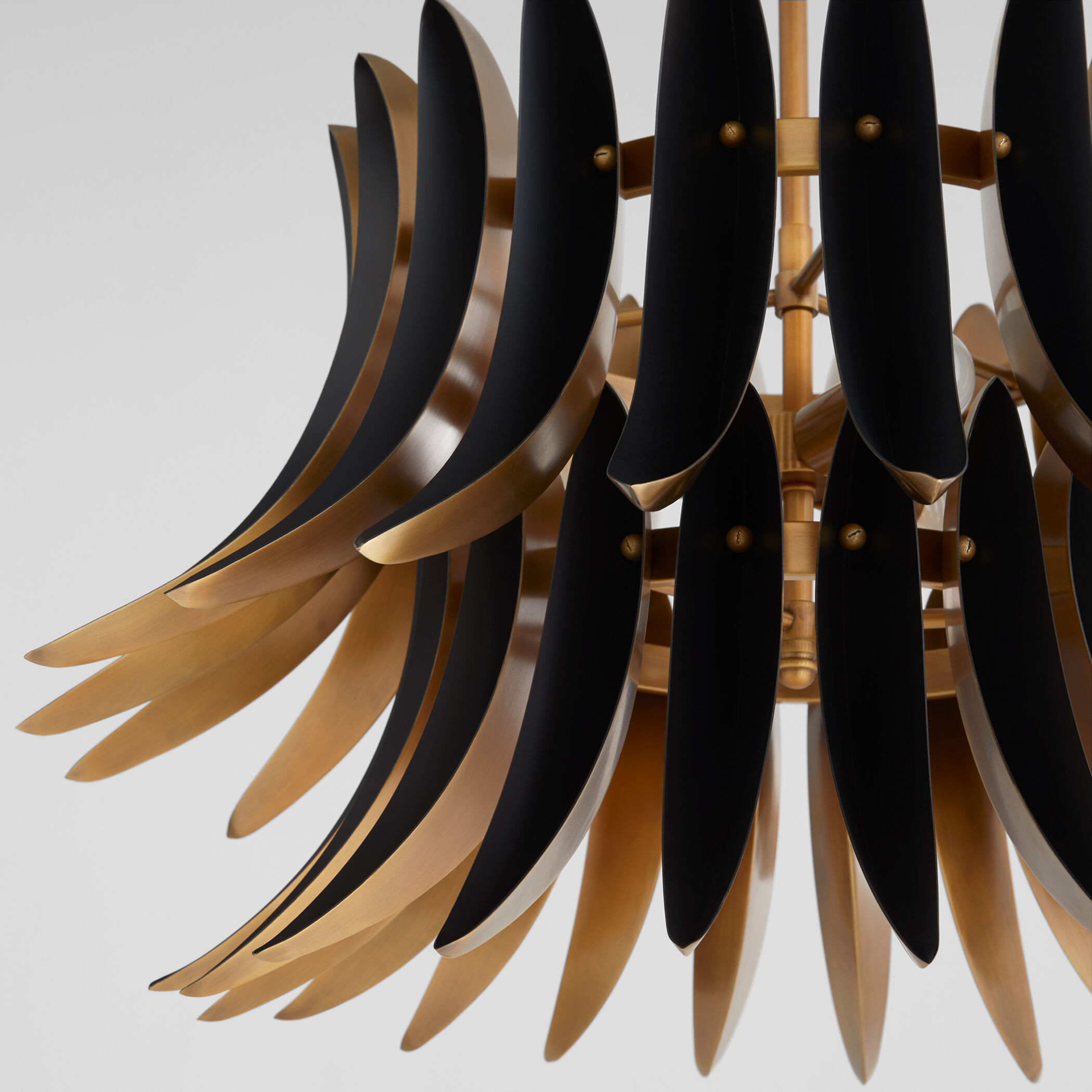 Aldridge 3 Light 30 inch Brushed Brass and Matte Black Pendant Ceiling Light