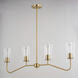 Beverly LED 36 inch Muted Brass Linear Chandelier Ceiling Light