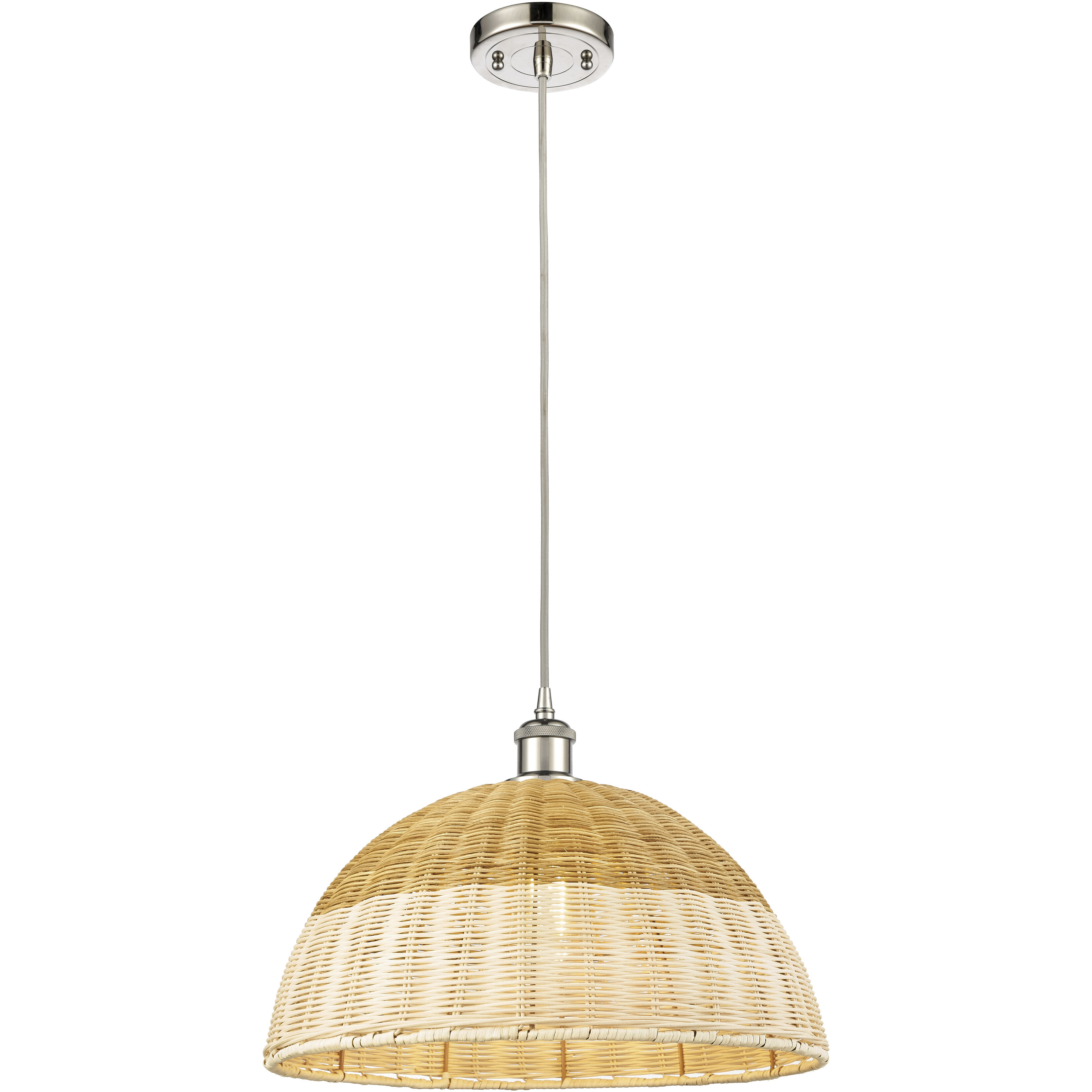 Ballston Bristol Natural II 1 Light 15.75 inch Polished Nickel Mini Pendant Ceiling Light