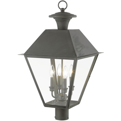 Wentworth 4 Light 28 inch Charcoal Outdoor Extra Post Top Lantern, Extra Large