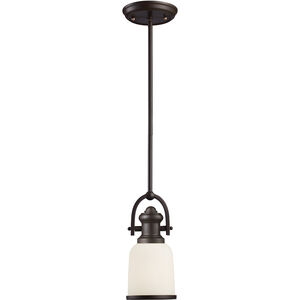 Brooksdale 1 Light 5 inch Oil Rubbed Bronze with White Mini Pendant Ceiling Light