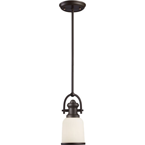 Brooksdale 1 Light 5 inch Oil Rubbed Bronze with White Mini Pendant Ceiling Light