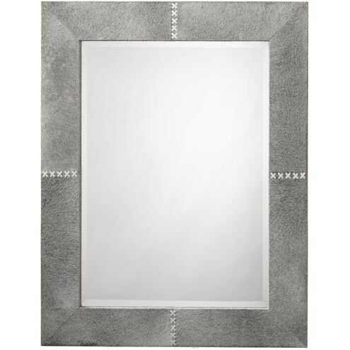 Cross Stitch 36 X 28 inch Grey Hide w/ White Stitching Wall Mirror