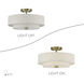 Monroe 3 Light 15 inch Antique Brass Semi Flush Mount Ceiling Light, Large