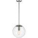 Leo - Hanging Globe Pendant Ceiling Light in Satin Aluminum