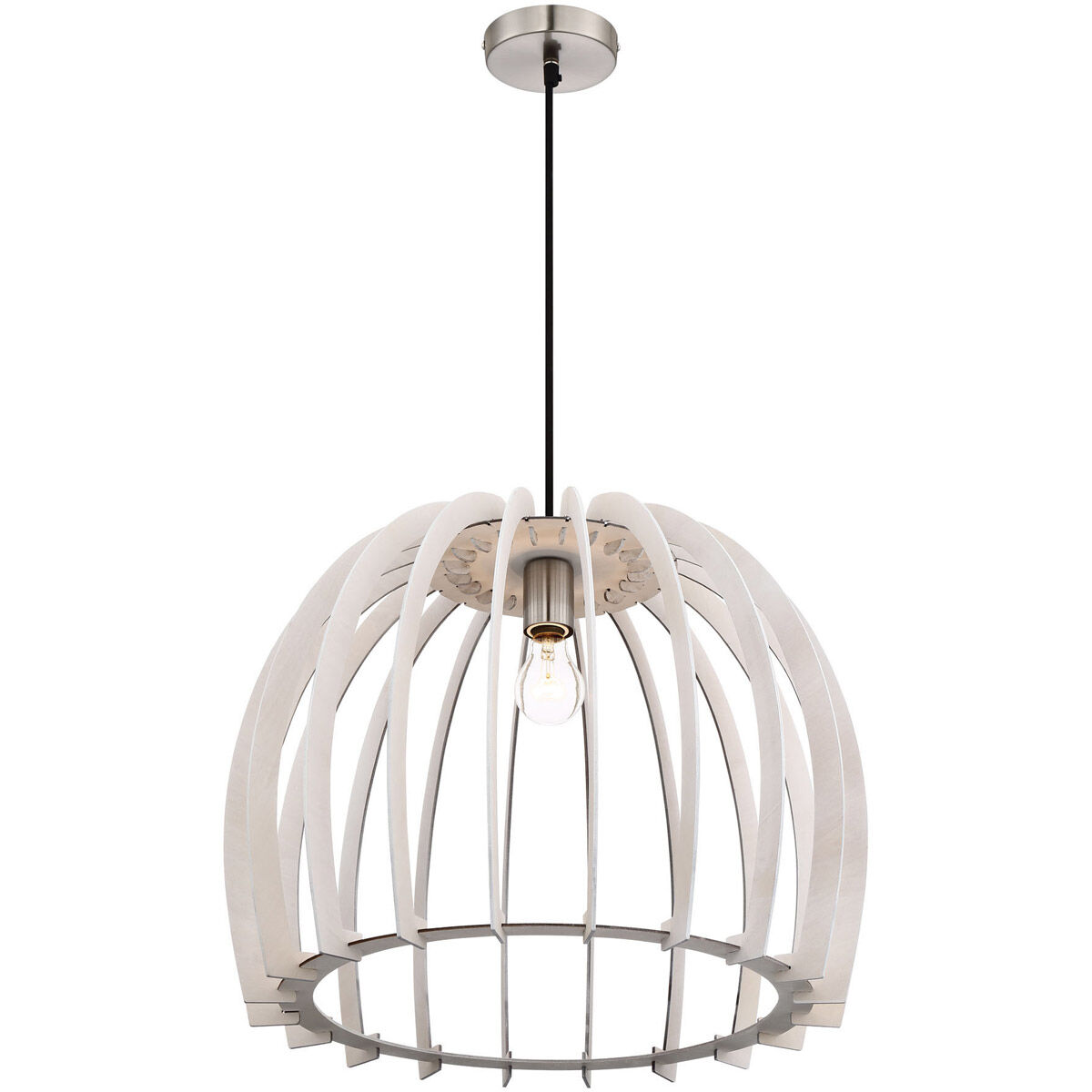 Wood 1 Light 24 inch White Pendant Ceiling Light