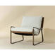 Zancor Antique Brass / Geralt Linen / Tan Leather Lounge Chair