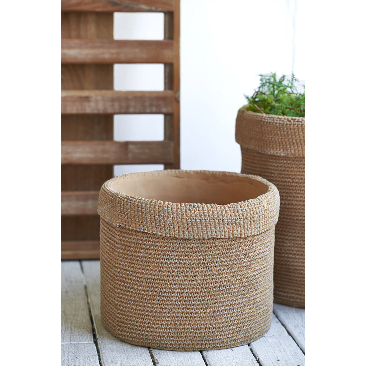Woven Natural Outdoor Planter
