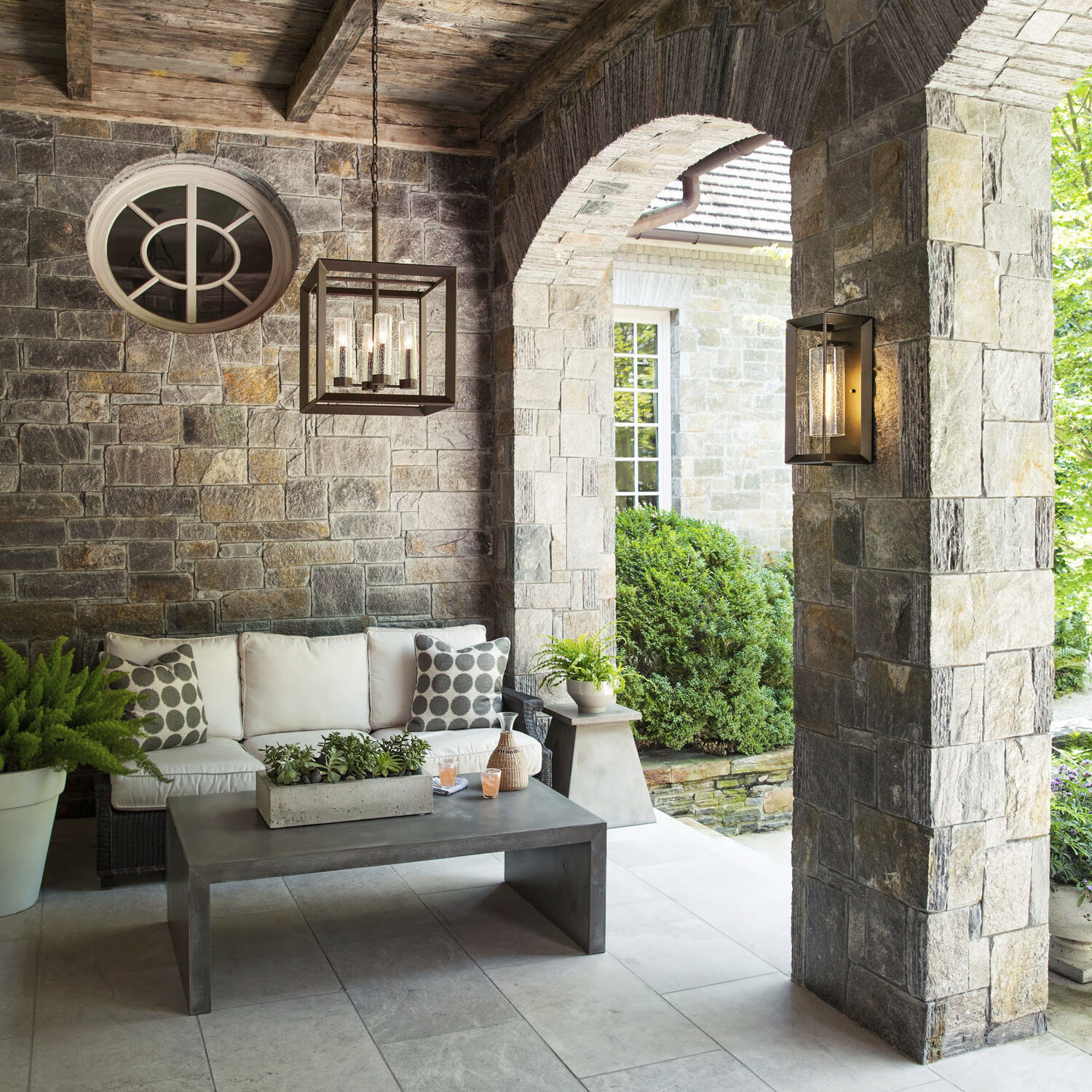 Open Air Rhodes 4 Light 18.25 inch Warm Bronze Outdoor Hanging in Non-LED