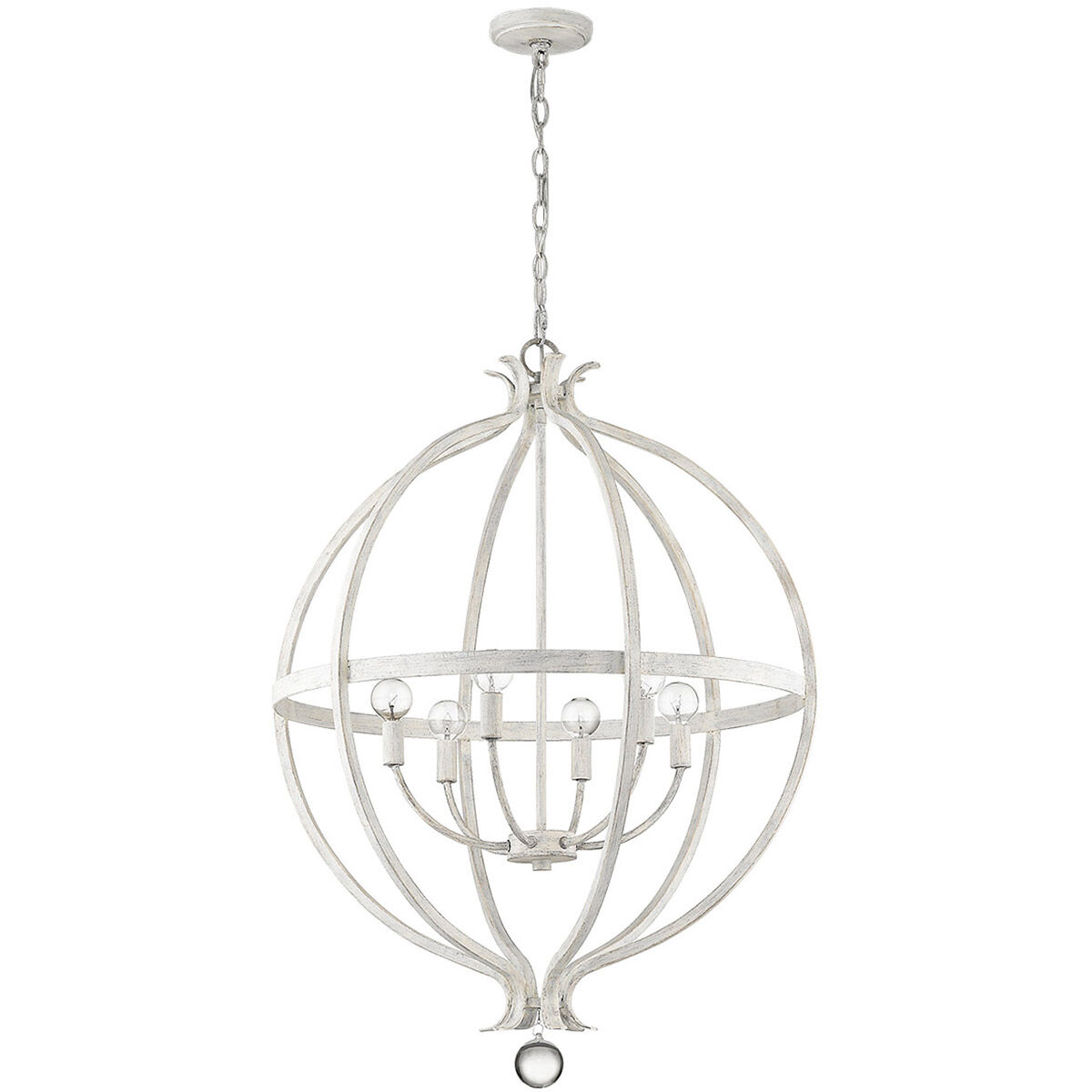 Callie 6 Light 26 inch Country White Pendant Ceiling Light
