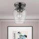 Willow 1 Light 6 inch Black Chrome Flush Mount Ceiling Light