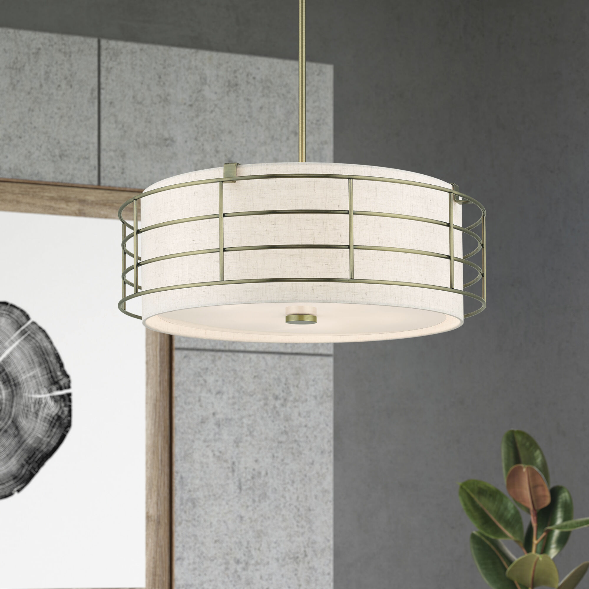 Blanchard 5 Light 23 inch Antique Brass Pendant Chandelier Ceiling Light