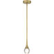 Georgia LED 4 inch Antique Brushed Brass and Crystal Clear Pendant Ceiling Light