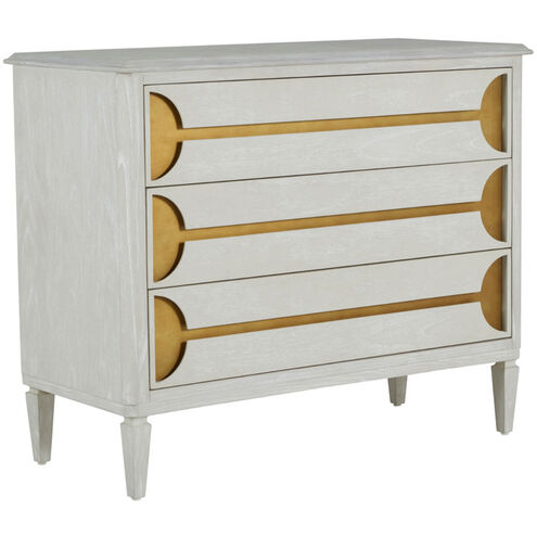 Kaitlin Stained Brass / Cerused White Chest