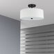 Everly 3 Light 14.25 inch Matte Black with White Semi-Flush Mount Ceiling Light