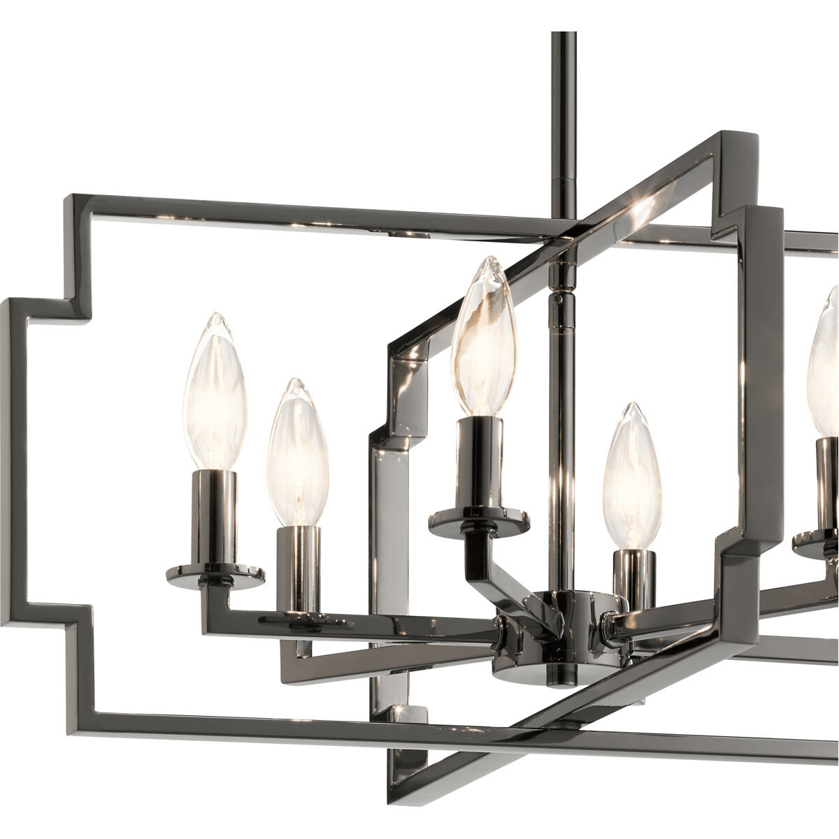 Downtown Deco 6 Light 22 inch Midnight Chrome Chandelier/Semi Flush Ceiling Light