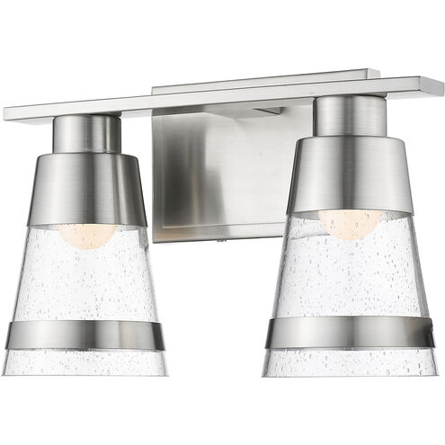Ethos LED 13 inch Brushed Nickel Vanity Wall Light in Seedy Glass