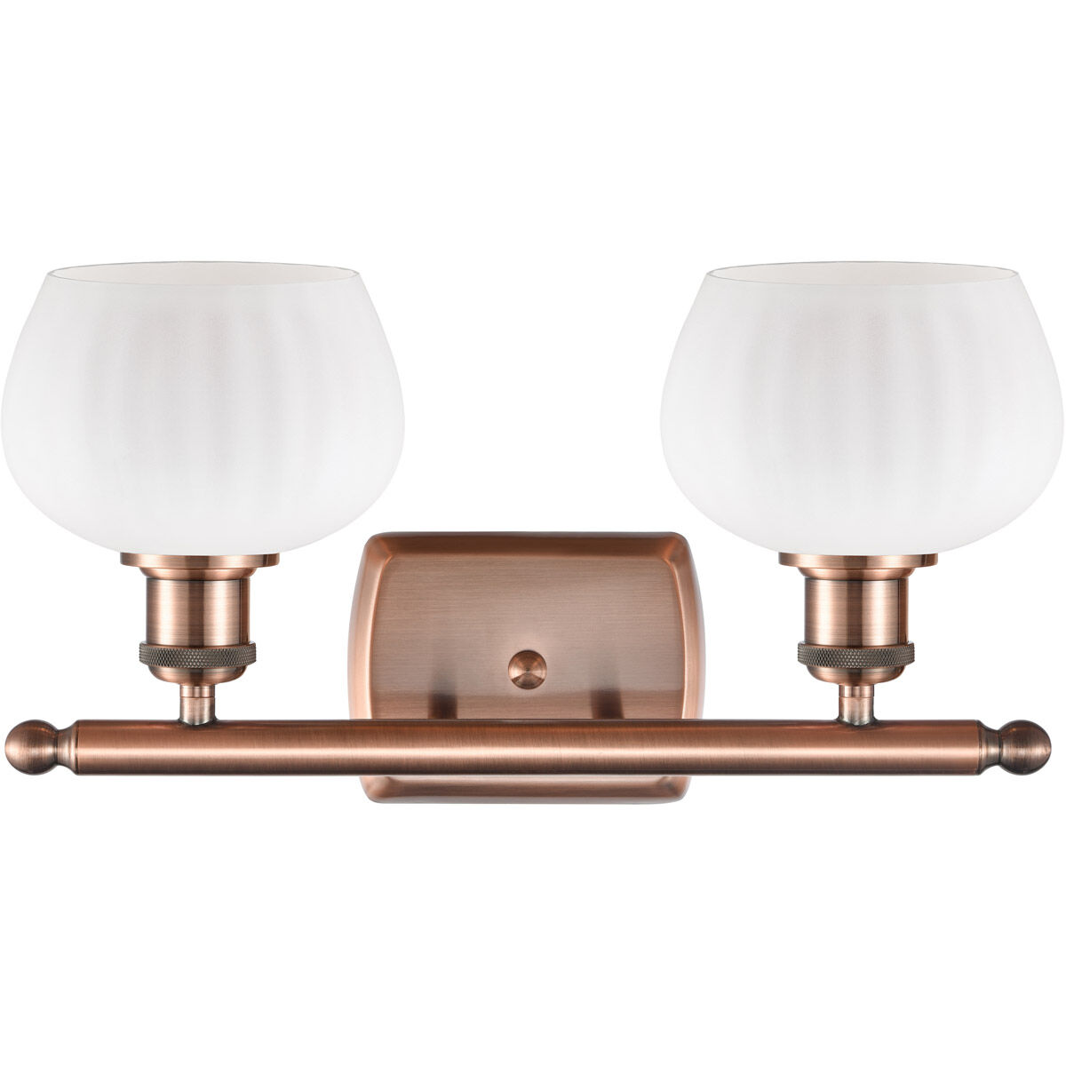 Ballston Fenton LED 16 inch Antique Copper Bath Vanity Light Wall Light in Matte White Glass, Ballston