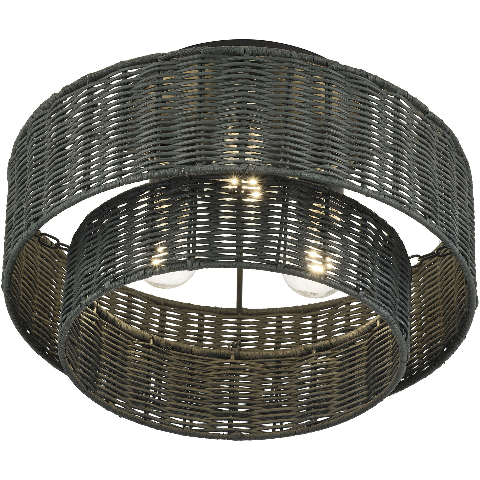 Weavington 3 Light 15 inch Black Semi Flush Mount Ceiling Light, Large