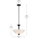 Jolie 2 Light Black Inverted Pendant/Semi Flush Ceiling Light in Incandescent