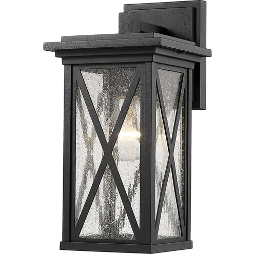Brookside 1 Light 12.25 inch Black Outdoor Wall Light