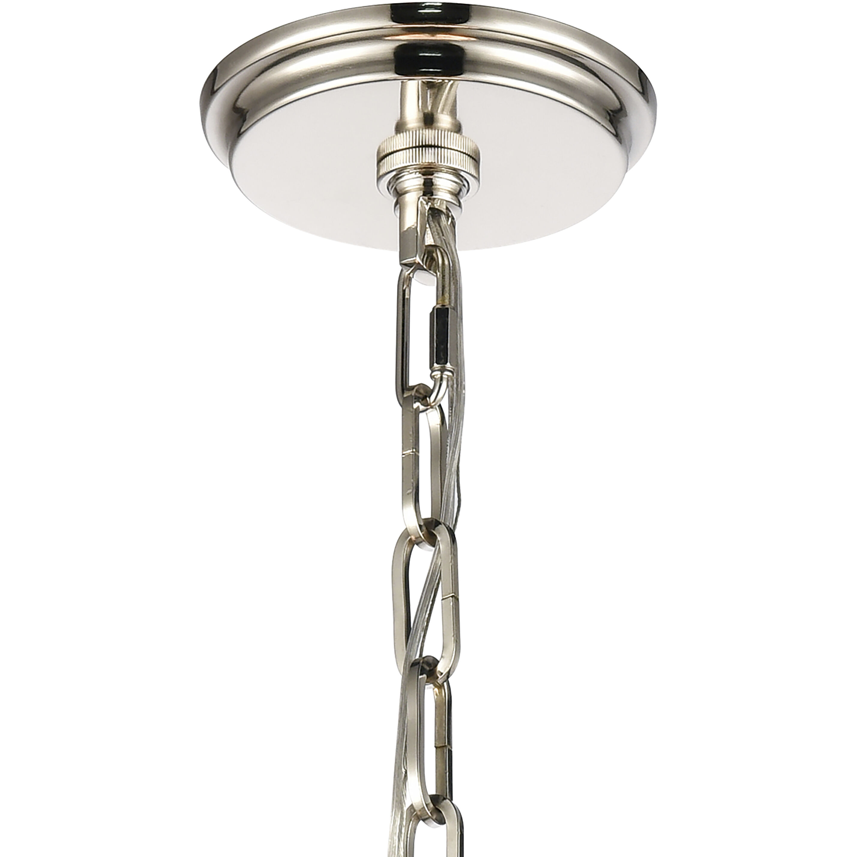 Marin Pendant Ceiling Light in Polished Nickel with Wood Tone