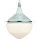 Mid-Century Schoolhouse 1 Light 8 inch Mint with Polished Chrome Mini Pendant Ceiling Light