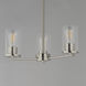 Lateral 3 Light 18 inch Satin Nickel Chandelier Ceiling Light in Clear