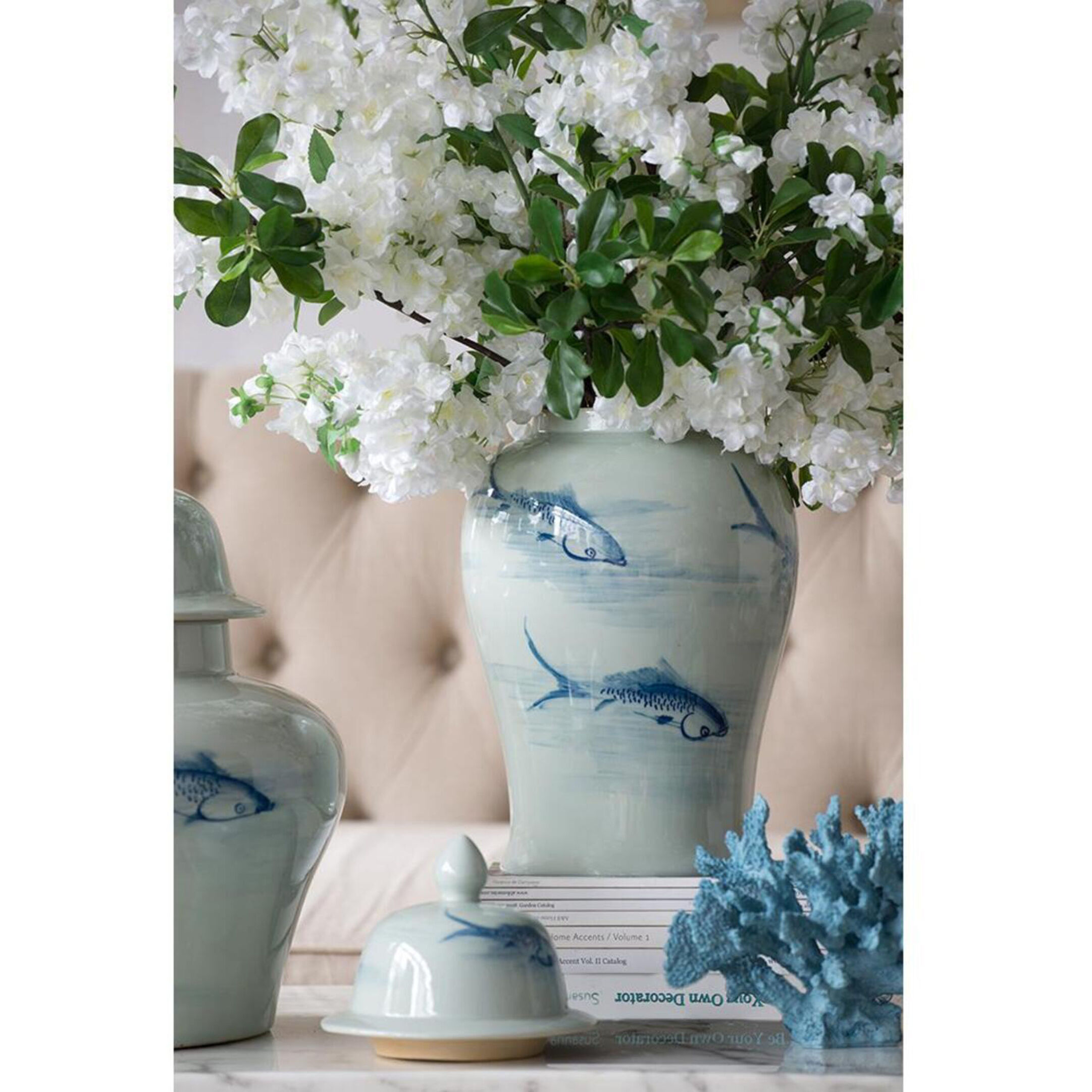 Koi 18.9 X 9.4 inch Vase