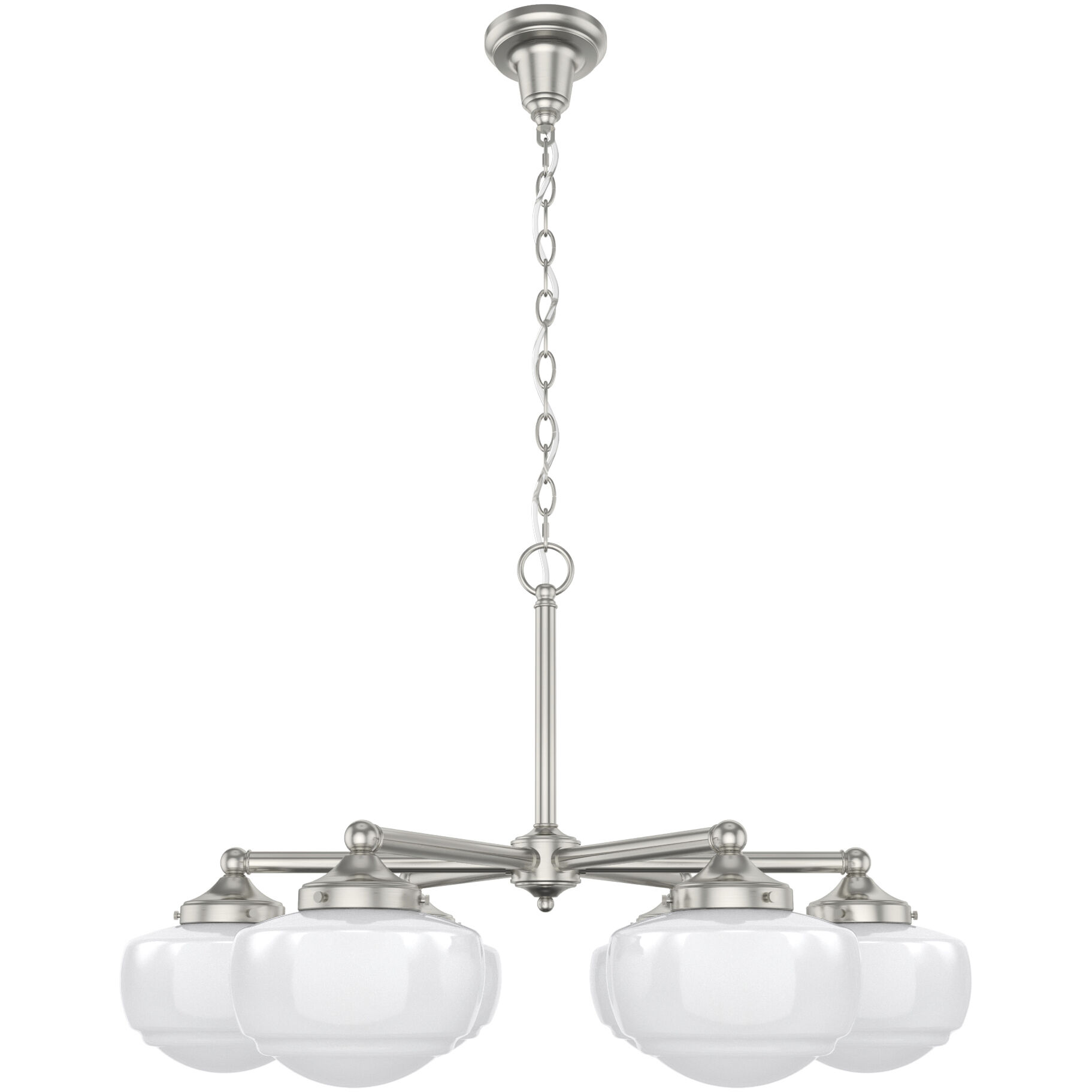 Saddle Creek 6 Light 30 inch Brushed Nickel Chandelier Ceiling Light