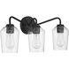 Shayna 3 Light 22 inch Flat Black Vanity Light Wall Light