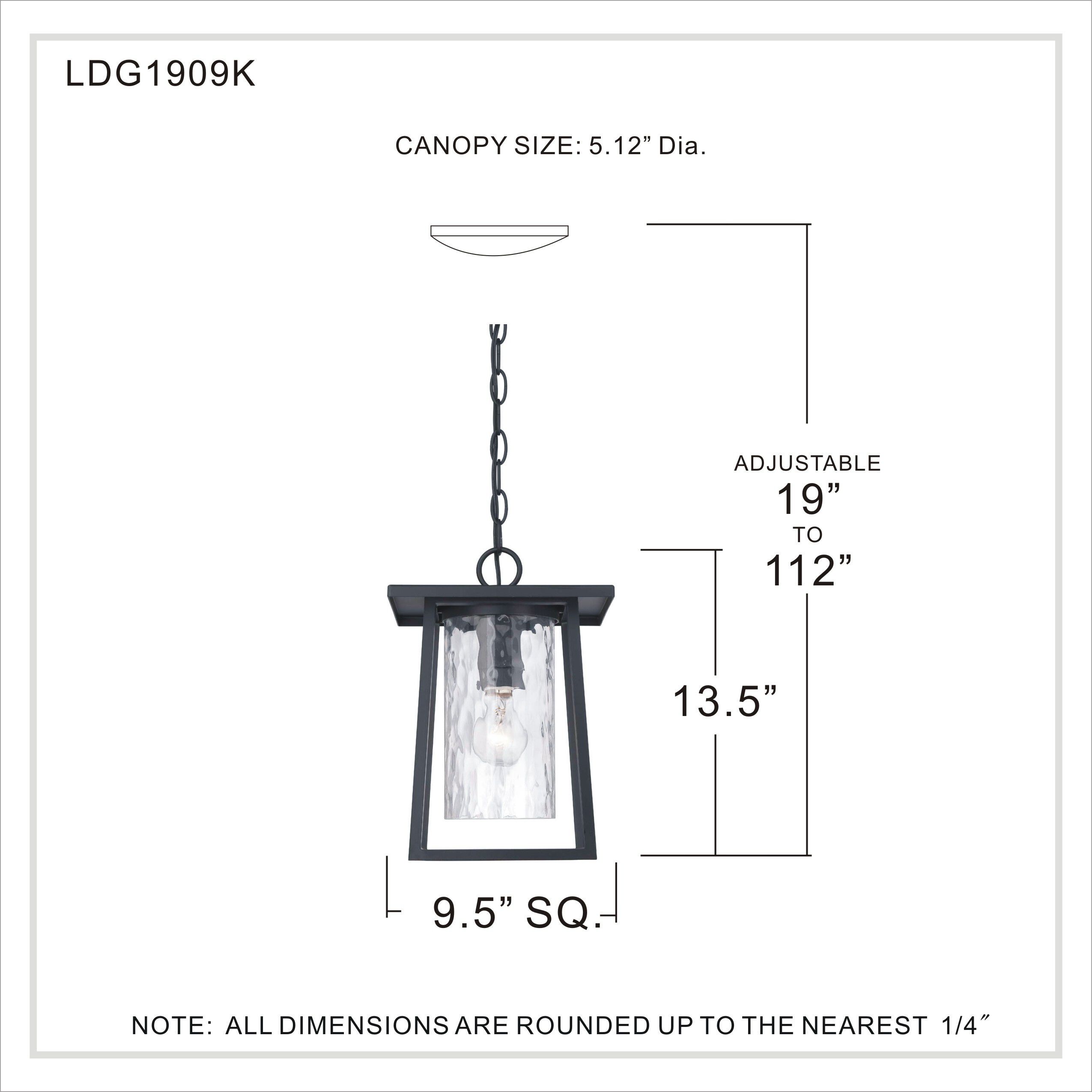 Lodge 1 Light 9.5 inch Mystic Black Outdoor Hanging Lantern