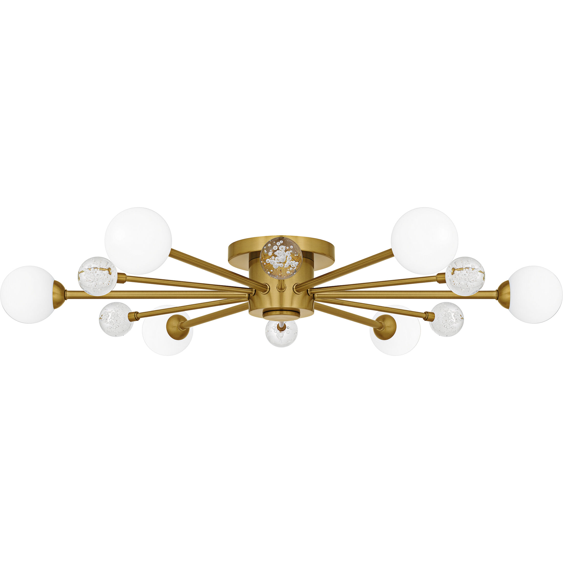 Combe 6 Light 30 inch Brushed Gold Semi-Flush Mount Ceiling Light, Extra Large