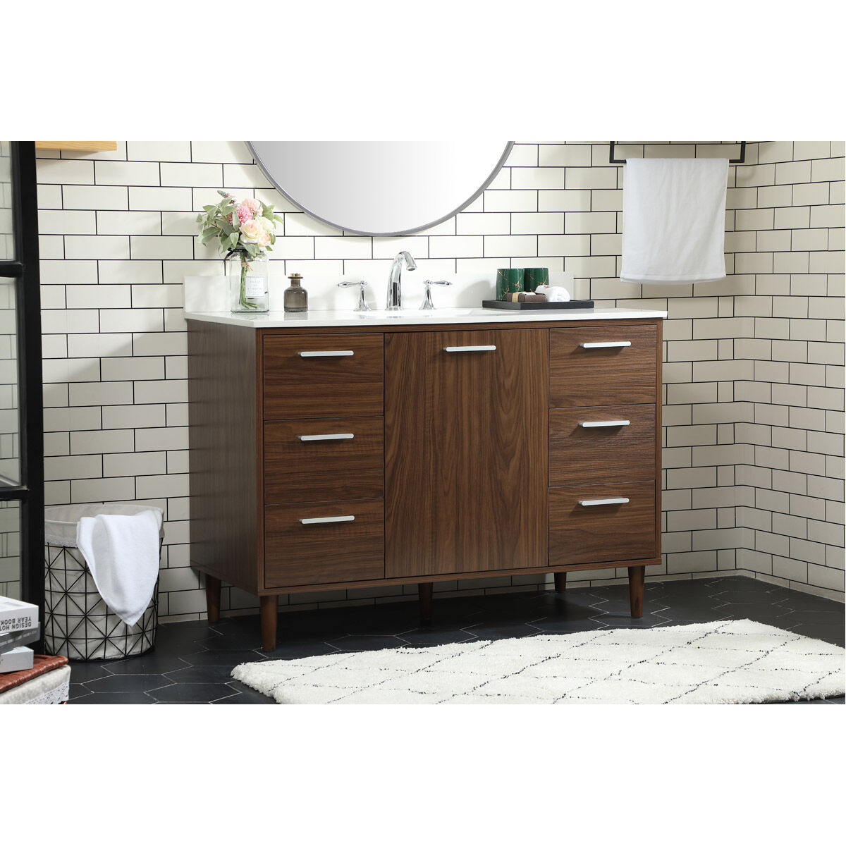 Baldwin 48 X 22 X 34 inch Walnut Vanity Sink Set