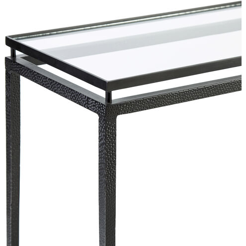 Canyon 42 X 16 inch Black with Clear Console Table