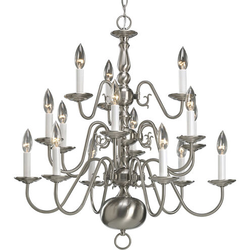 Americana 15 Light 26 inch Brushed Nickel Chandelier Ceiling Light