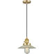 Franklin Restoration Halophane 1 Light 8.5 inch Satin Gold Mini Pendant Ceiling Light in Incandescent, Clear Halophane Glass