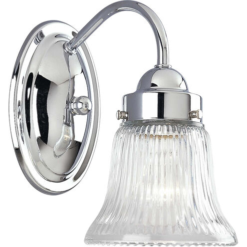 Economy Fluted Glass 1 Light 4.88 inch Bathroom Vanity Light