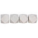 Polyhedron 4 X 4 inch Decorative Candle Holder in White, Set of 4