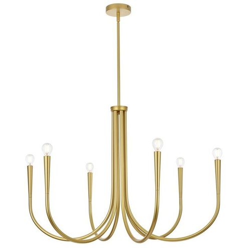 Layne 6 Light 36 inch Brass Chandelier Ceiling Light
