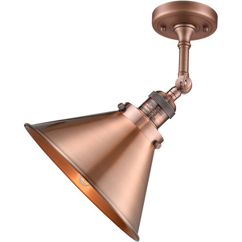 Franklin Restoration Briarcliff LED 10 inch Antique Copper Semi-Flush Mount Ceiling Light, Franklin Restoration