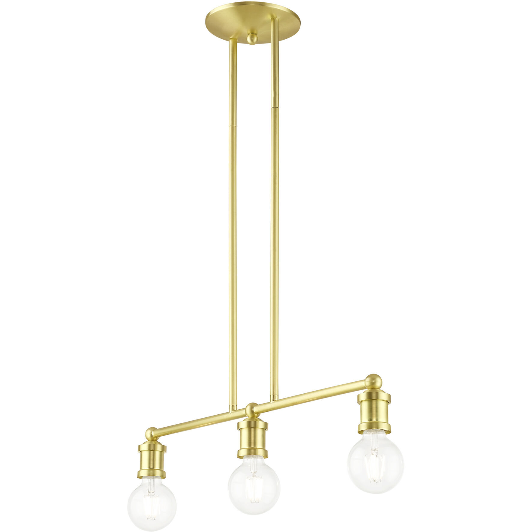 Lansdale 3 Light 24 inch Satin Brass Linear Chandelier Ceiling Light