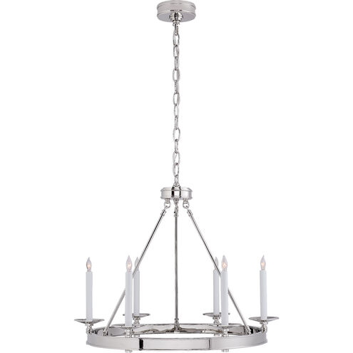 Chapman & Myers Launceton 6 Light 27 inch Polished Nickel Ring Chandelier Ceiling Light, Small
