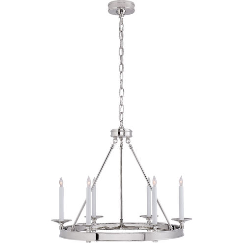 Visual Comfort E. F. Chapman Launceton 6 Light 27 inch Polished Nickel Chandelier Ceiling Light, Small Ring CHC1600PN - Open Box