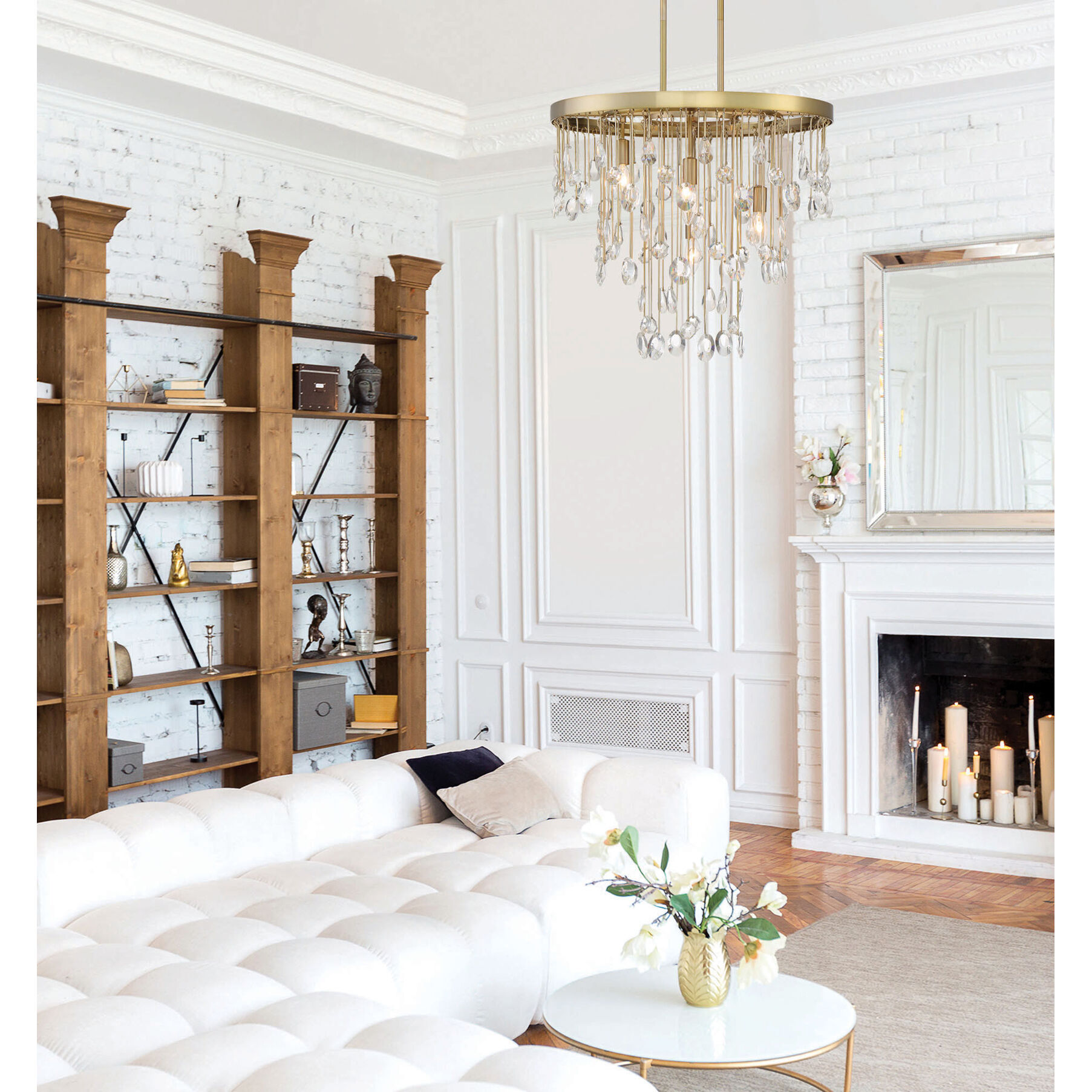 Livorno 4 Light 21 inch Noble Brass Chandelier Ceiling Light