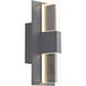 Sean Lavin Lyft LED 12.5 inch Charcoal Outdoor Wall Light in Clear Glass, In-Line Fuse, LED 80 CRI 2700K, Integrated LED