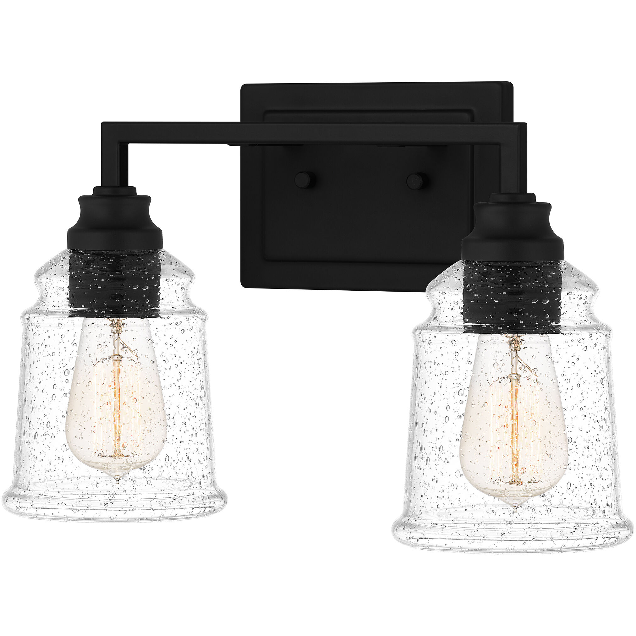 McIntire 2 Light 15 inch Matte Black Bath Light Wall Light, Medium