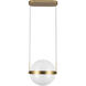 Pisces LED 11.88 inch Brushed Gold and Light Guide Pendant Ceiling Light