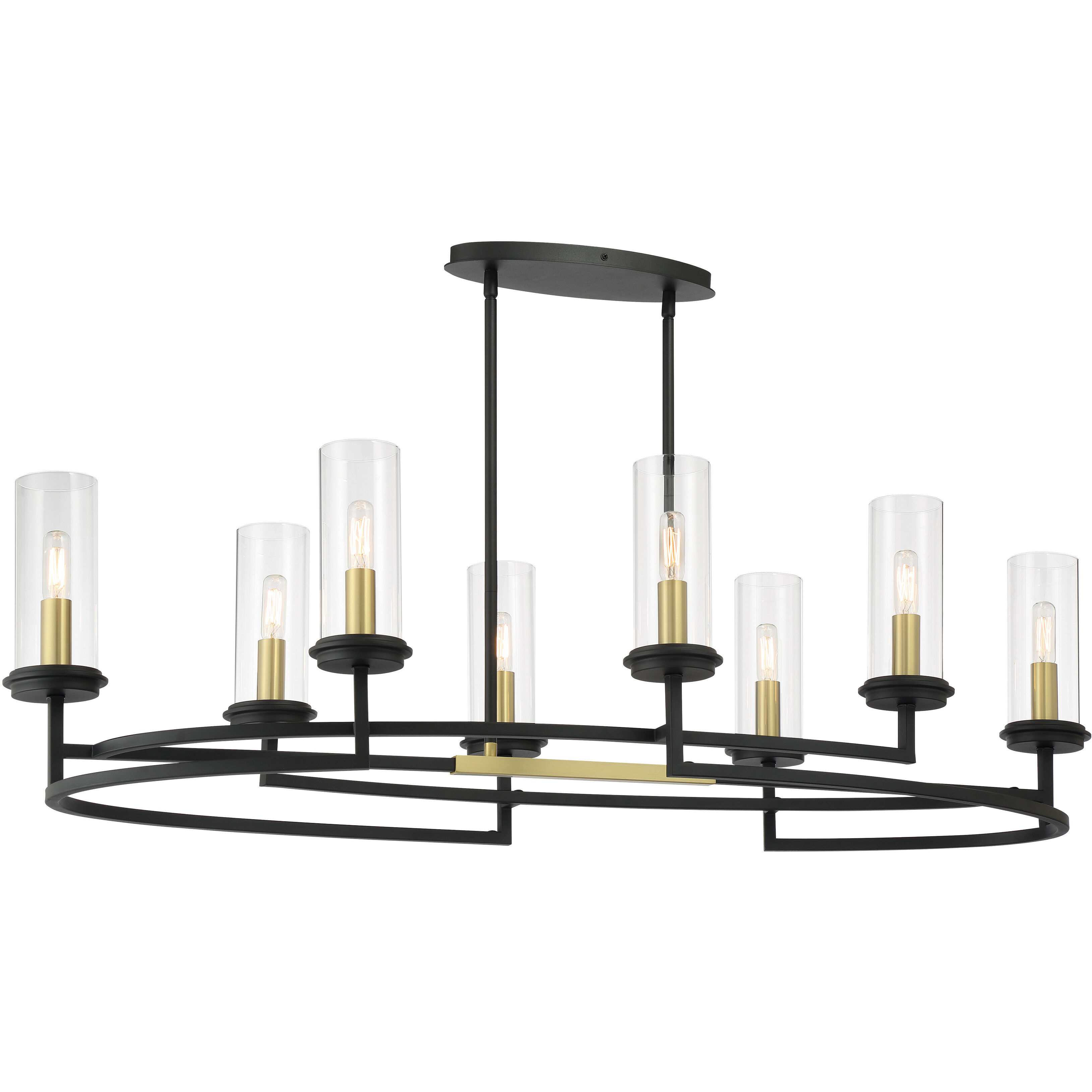 Hillstone 8 Light 45.25 inch Soft Brass And Sand Coal Island Light Ceiling Light