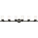 Manhattan 6 Light 47.5 inch Black Chrome with Polished Chrome Accents Vanity Sconce Wall Light in Polished Black Chrome